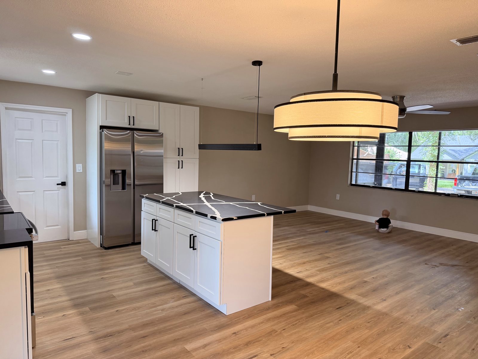 Leesburg kitchen and living area after full renovation